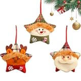 Christmas Decorations 3PCS Cute Hanging Ornaments for Christmas Xmas Tree Hanging Pendants Snowman Santas Deer Dolls