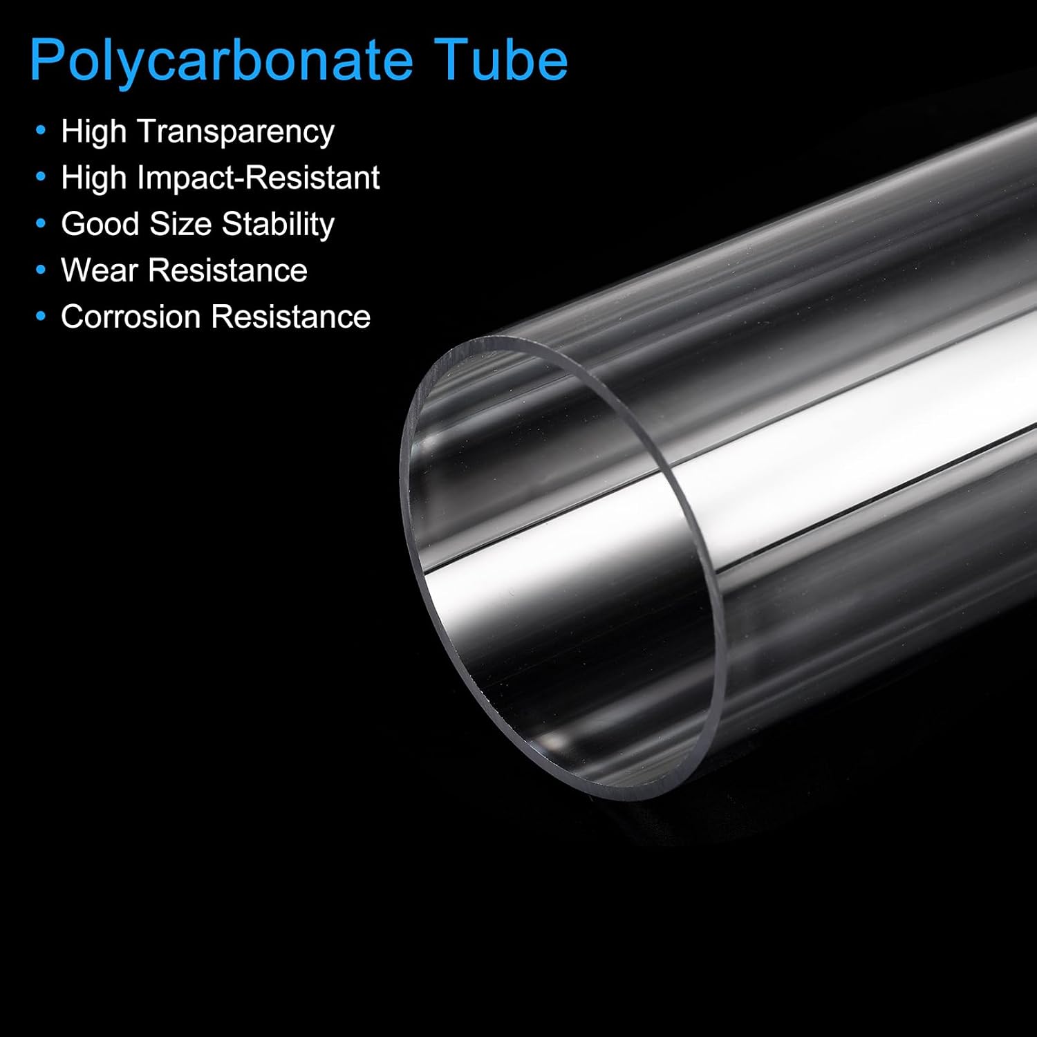 MECCANIXITY Plastic Pipe Rigid Polycarbonate Round Tube Clear 2.3"(59mm) ID 2.5"(63mm) OD 14" (350mm) High Impact for Lighting, Models, Water Plumbing