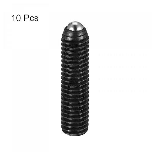 Miniatura 3 de uxcell Tornillos de fijación de punto de bola, 10 piezas M8 x 1.575 in de acero de alto carbono Métrico Spring Hex Socket Grub Tornillo