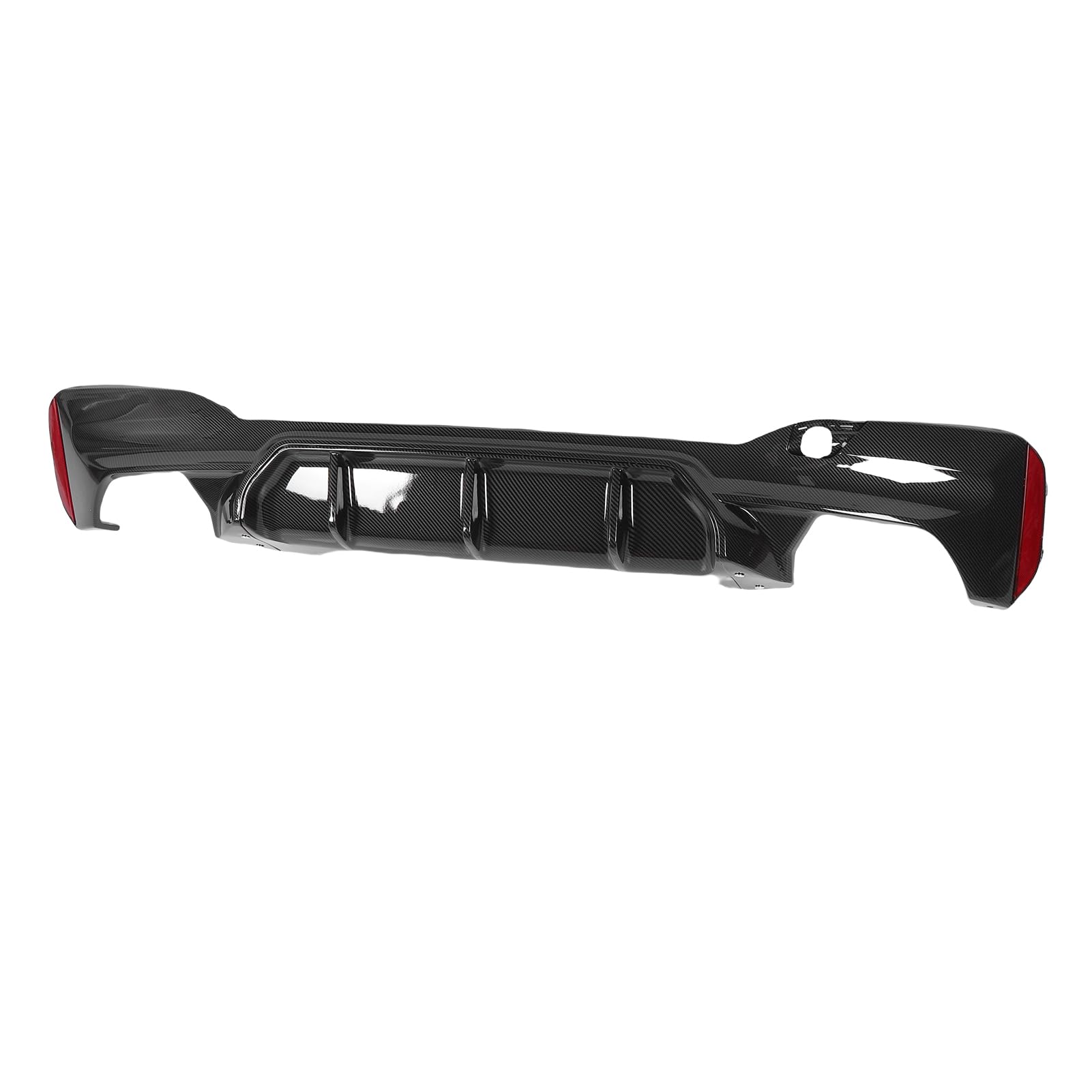 Cryfokt Difusor de Parachoques de, Protección Fuerte de Protección Trasera de Parachoques Trasero Simplemente con Tapa de Gancho de Remolque para Automóviles (patrón de Fibra de Carbono)