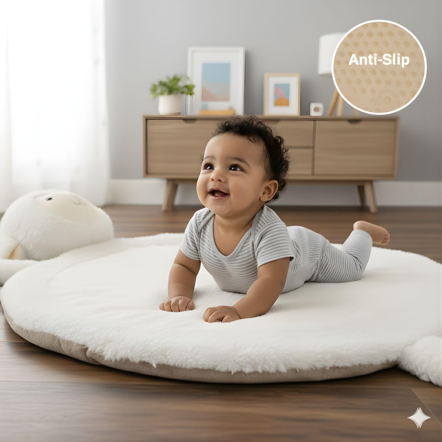 Manta de Juego Bebé XL Acolchada y Antideslizante | Alfombra Infantil de Suelo y Gateo, 100% Algodón Suave. Cojín de Peluche Lavable. Regalo Original Recién Nacido/Baby Shower.