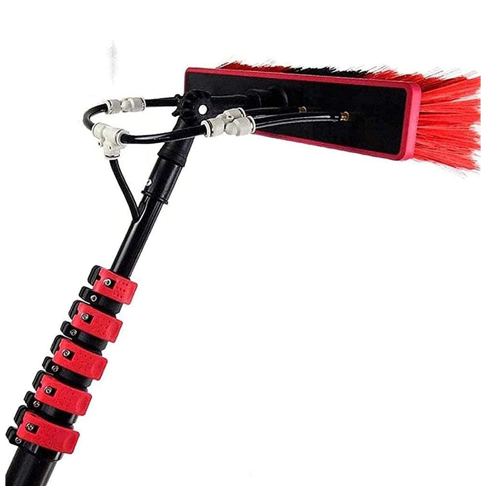GTHTUHFD 24Ft Water Fed Window Cleaning Kit With Extendable Pole & Brush - Outdoor Solar Panel Cleaner Telescoping Spray Washer For Effortless Window & Solar Cleaning,12ft/3.6m