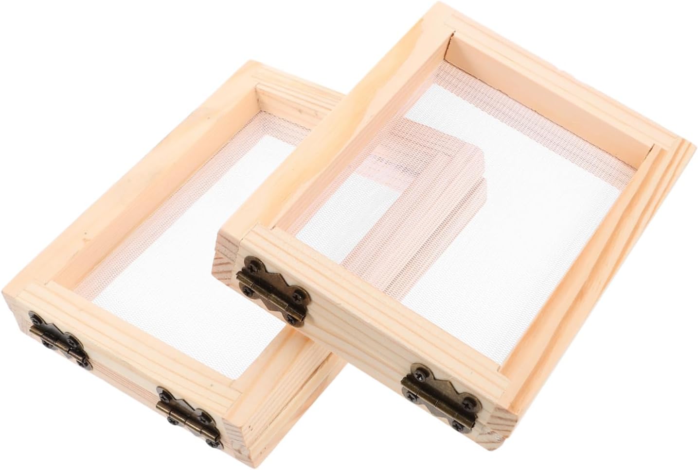 DOITOOL 2pcs Wooden Paper Making Frame DIY Kit Handmade Paper Screen Making Screen for Decorative