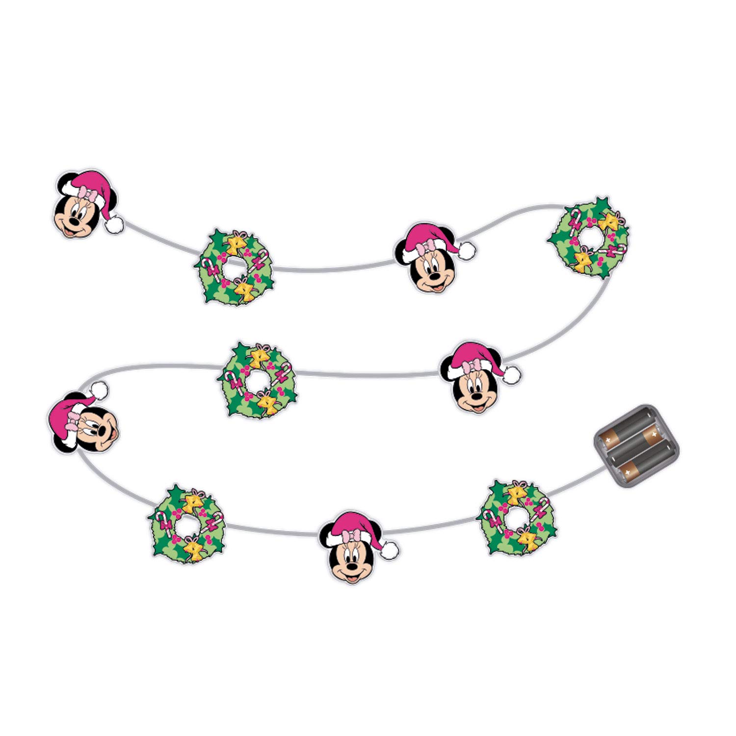ARDITEXWD14014 Disney-Minnie Christmas String Lights with 10 Warm LEDs - 165 cm