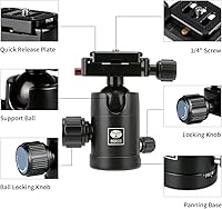 Vista 3 de SIRUI Mini trípode de escritorio de 13.5 pulgadas con cabeza de bola de 360°, trípode de aluminio portátil para cámara DSLR, videocámara, carga