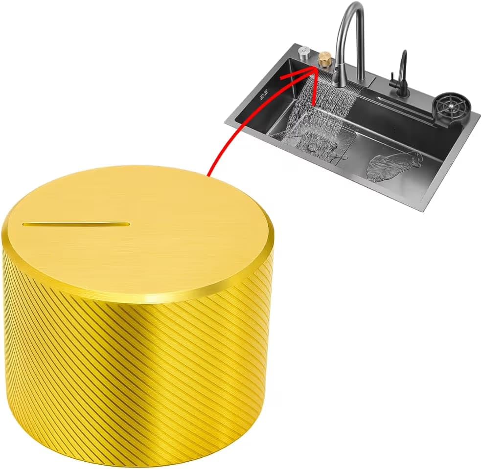 Image of Plumbspare Brass Waterfall Sink Replacement Knob, Square Punch Fitting, Brass Finish