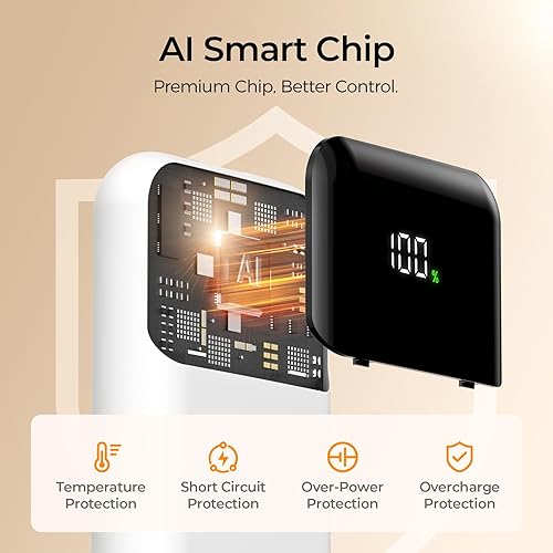 Miniatura 35 de Hotdot Hand Warmers Rechargeable, Heat Levels (104–131°F), Real-Time Temp & Battery Display, Electric Hand Warmers, Fast Heating, Fits in AI-Black