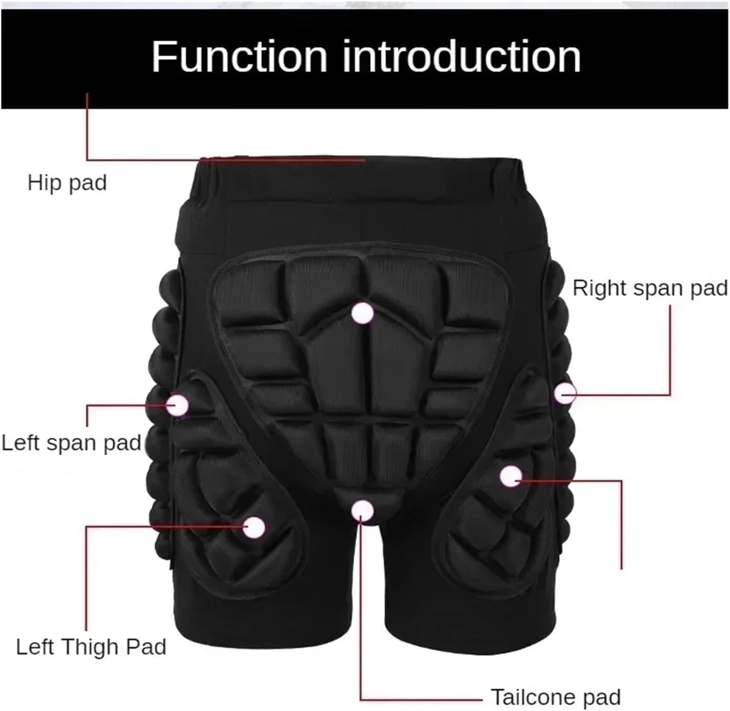 Kids Ski Skate Snowboard Shorts Skiing Protector Roller Skating Protective Hip Padded Shorts(XS)