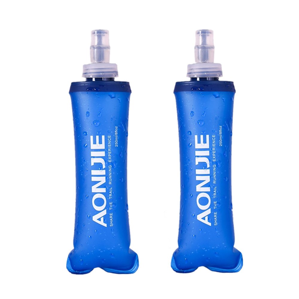 AONIJIE Sports Collapsible Water Bottle BPA Free - TPU Soft Drink Water Kettle Foldable Flask (2pcs-250ML-TPU)