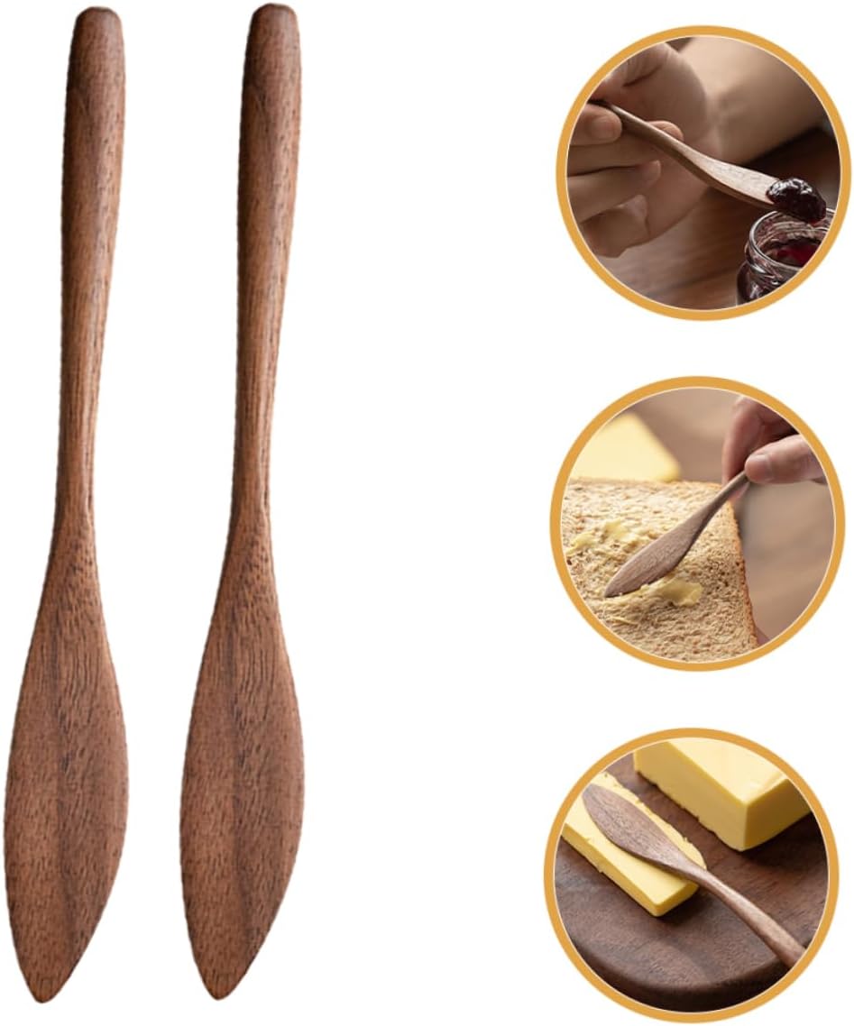 2pcs Wooden Butter Spreader Spatula Set for Jam and Honey