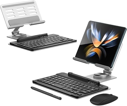 Keyboard for Tablets + Foldable Stand + Mouse + Pen,Universal Holder for Samsung Tabs/Apple iPads/Huawei MediaPads/Xiaomi Pads/Lenovo Tabs/OnePlus Pad/vivo Pad2
