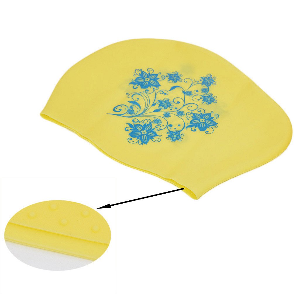 Gorro De Natación De Silicona Para Mujer Con Protector De Orejas, Estampado De Estrellas