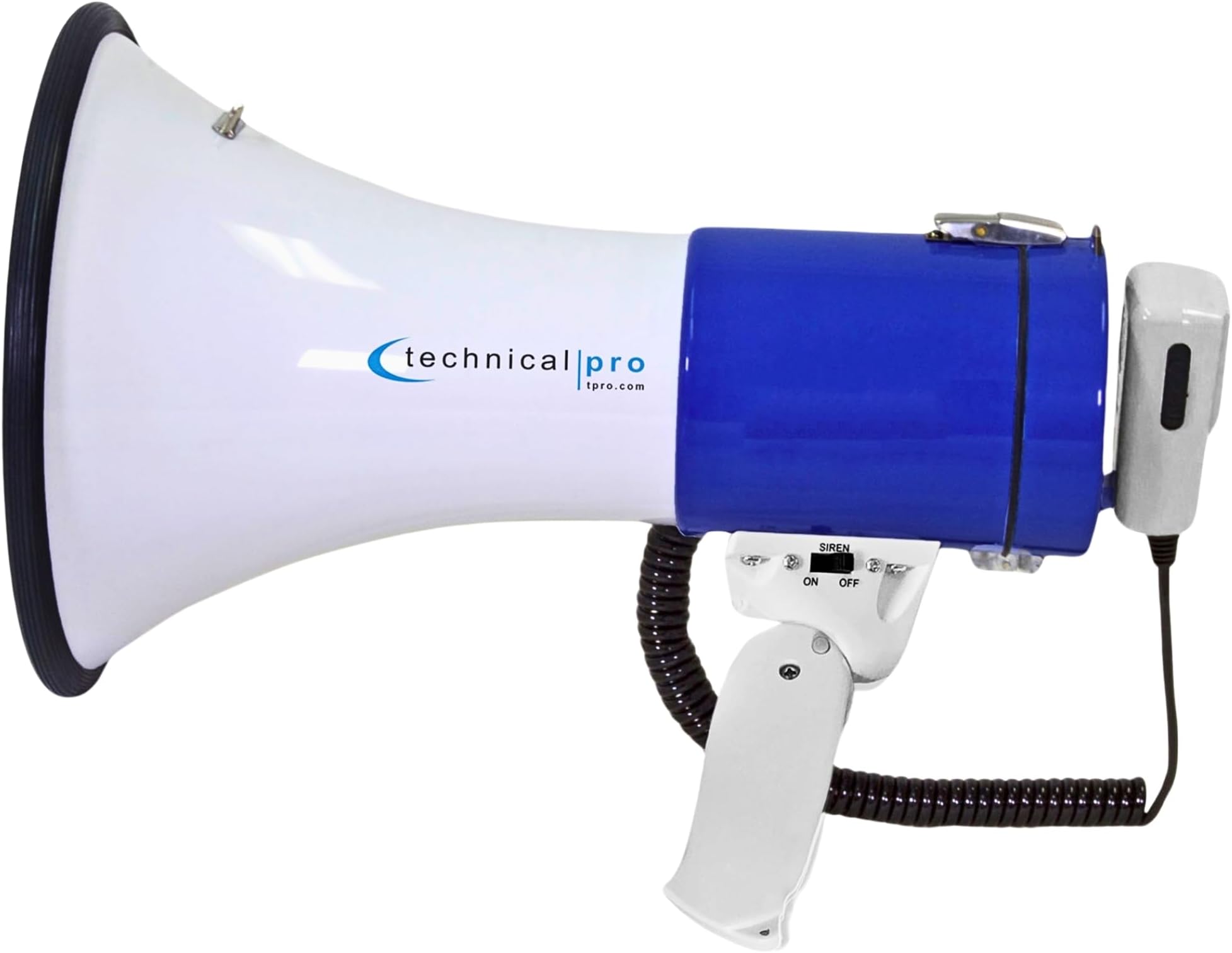 Technical Pro Portable 75-Watts 800M-1000M Range Megaphone Bullhorn Speaker with Strap, Siren, & Volume Control, Good for Trainers, Camping, Coaches, Cheer Leaders