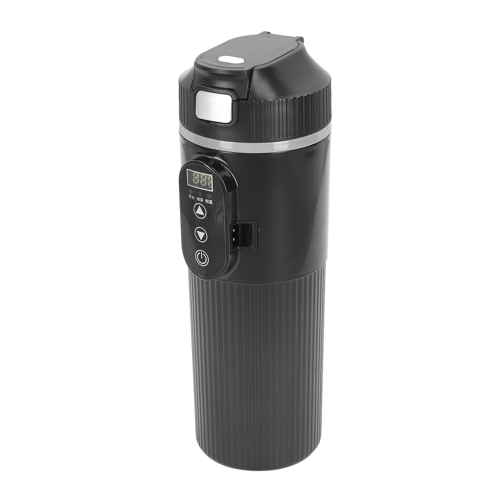 Taza Calefactora Inteligente de Acero Inoxidable con Hervidor Eléctrico para Coche con Pantalla de Temperatura para Viajes (BLACK)