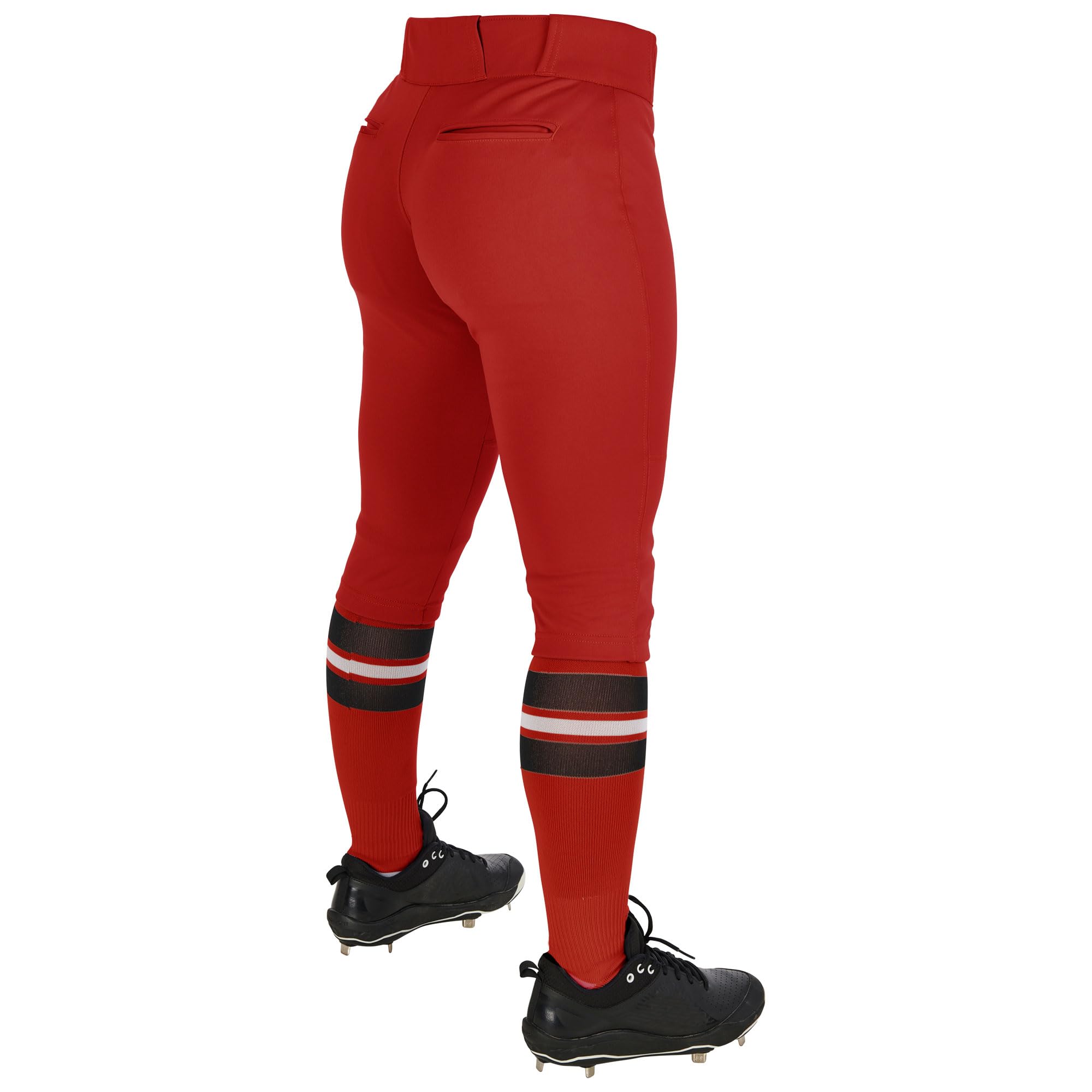 CHAMPRO Girls' Knicker Style Low-Rise Softball Pants, Scarlet, Large