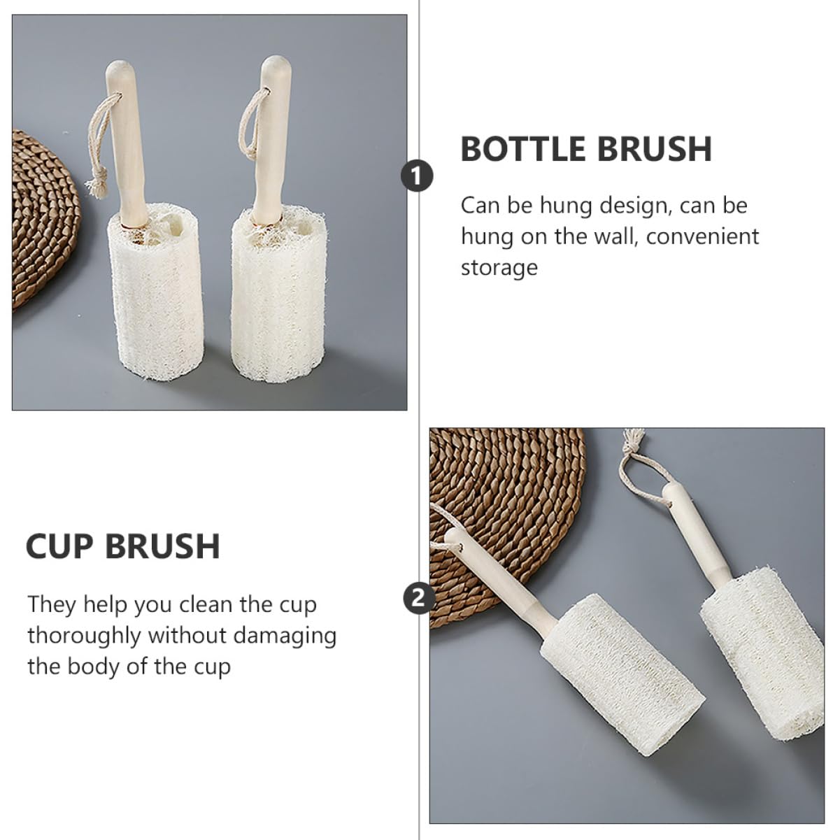 Beavorty 3 Set Di Spazzole Per Bottiglie Con Manico Supporto Spazzola Per La Pulizia Delle Tazze E Detergente Per Bottiglie Per Una Facile Decontaminazione 3 Pezzi*3