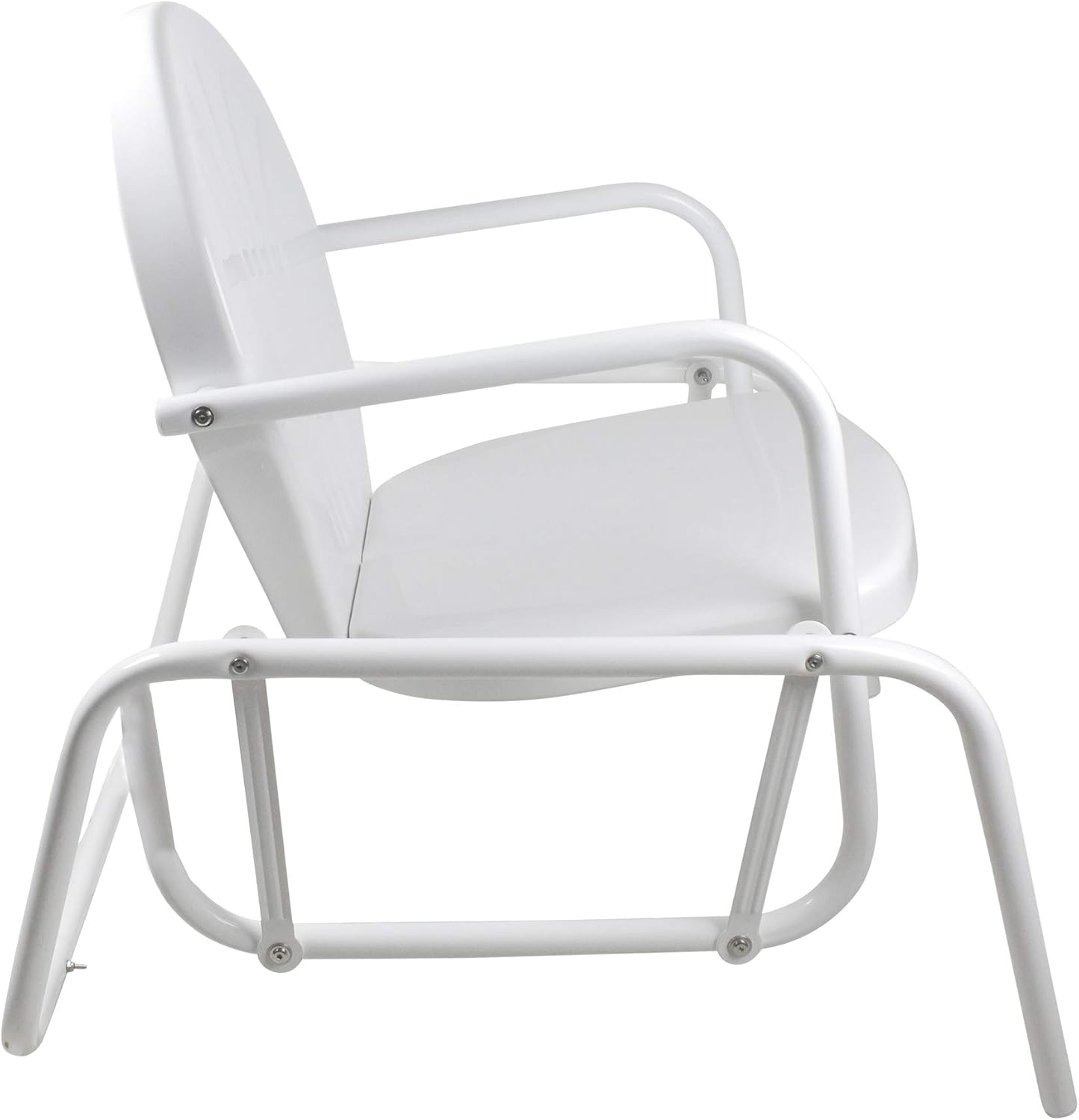 Northlight Outdoor Retro Metal Tulip Glider Patio Chair, White