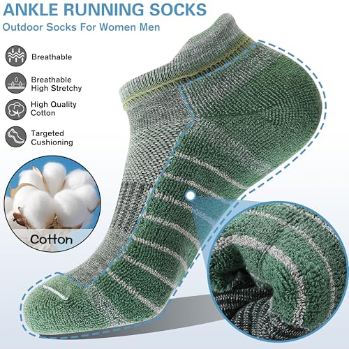 Ankle No Show Running Hiking Athletic Socks Sports Compression Cotton Cushioned Socks 6 Pairs for Women Men2