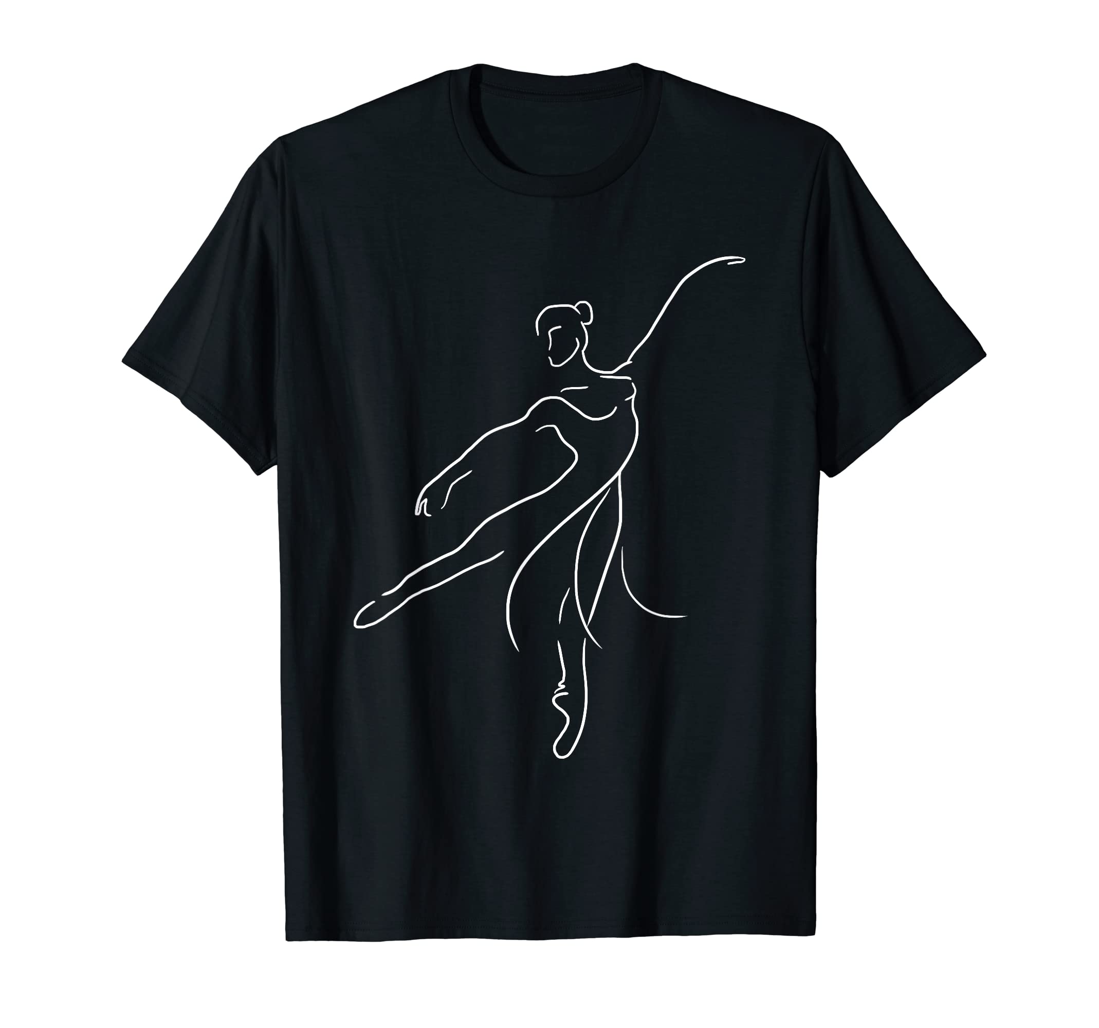 Ballet Dancer Outline Girly Ballerina Lady Dance Girls Gift T-Shirt