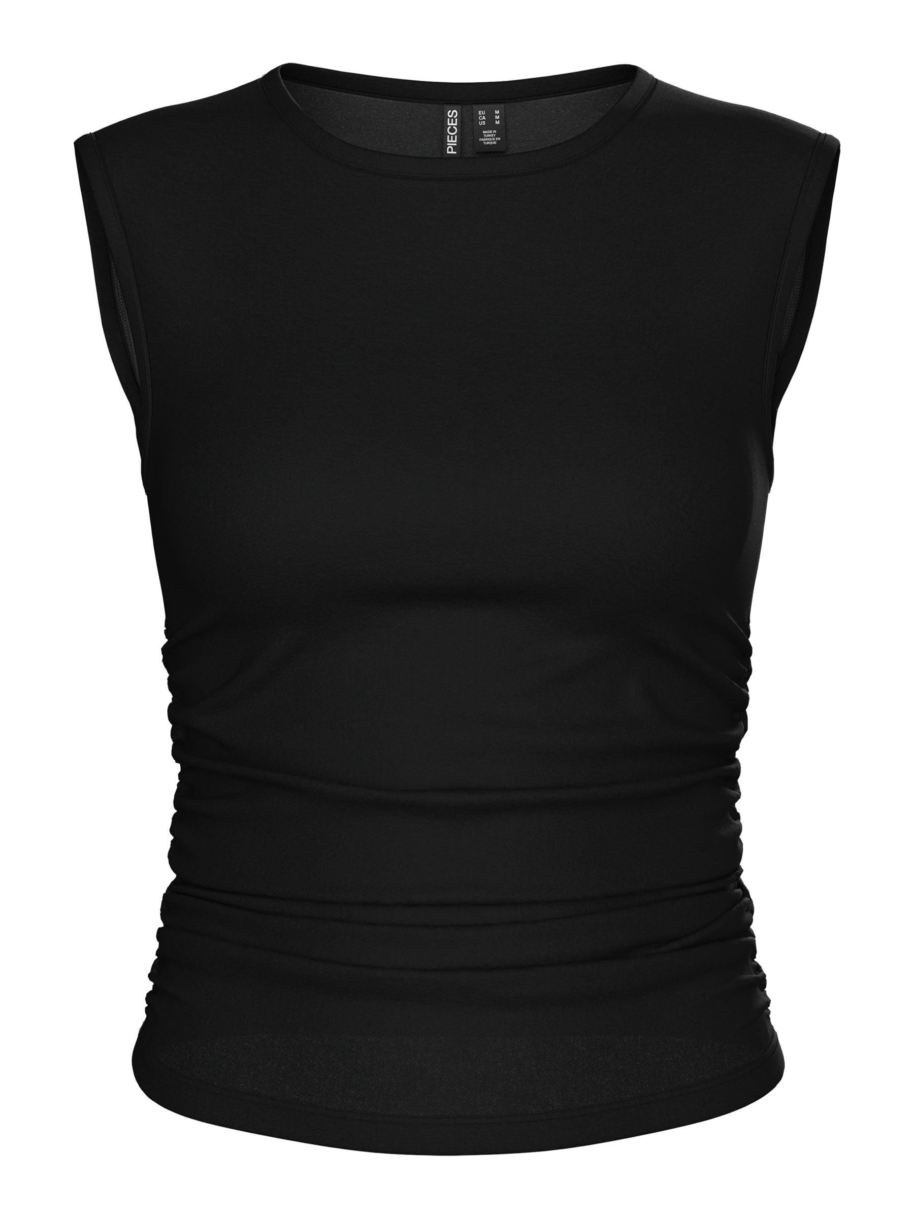 PIECES Pcmadison SL Ruching Top JRS Noos Bc, Black, XXL