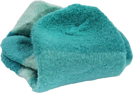 BambooMN Women's Super Soft Aloe Infused Fuzzy Nylon Spa Socks - Size 9-12 - Aquamarine - 3 Pairs