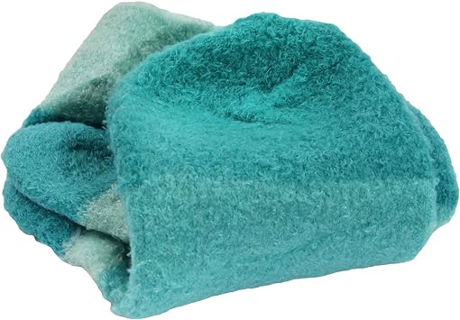BambooMN Women's Super Soft Aloe Infused Fuzzy Nylon Spa Socks - Size 9-12 - Aquamarine - 3 Pairs
