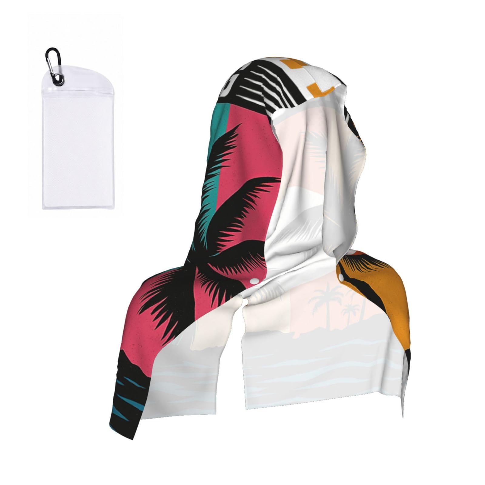 DUWAA We'Re Going To Florida Print Cooling Hooded Sports Towel, 30×60cm Quick Drying Summer Cool Head Wrap For Neck And Face