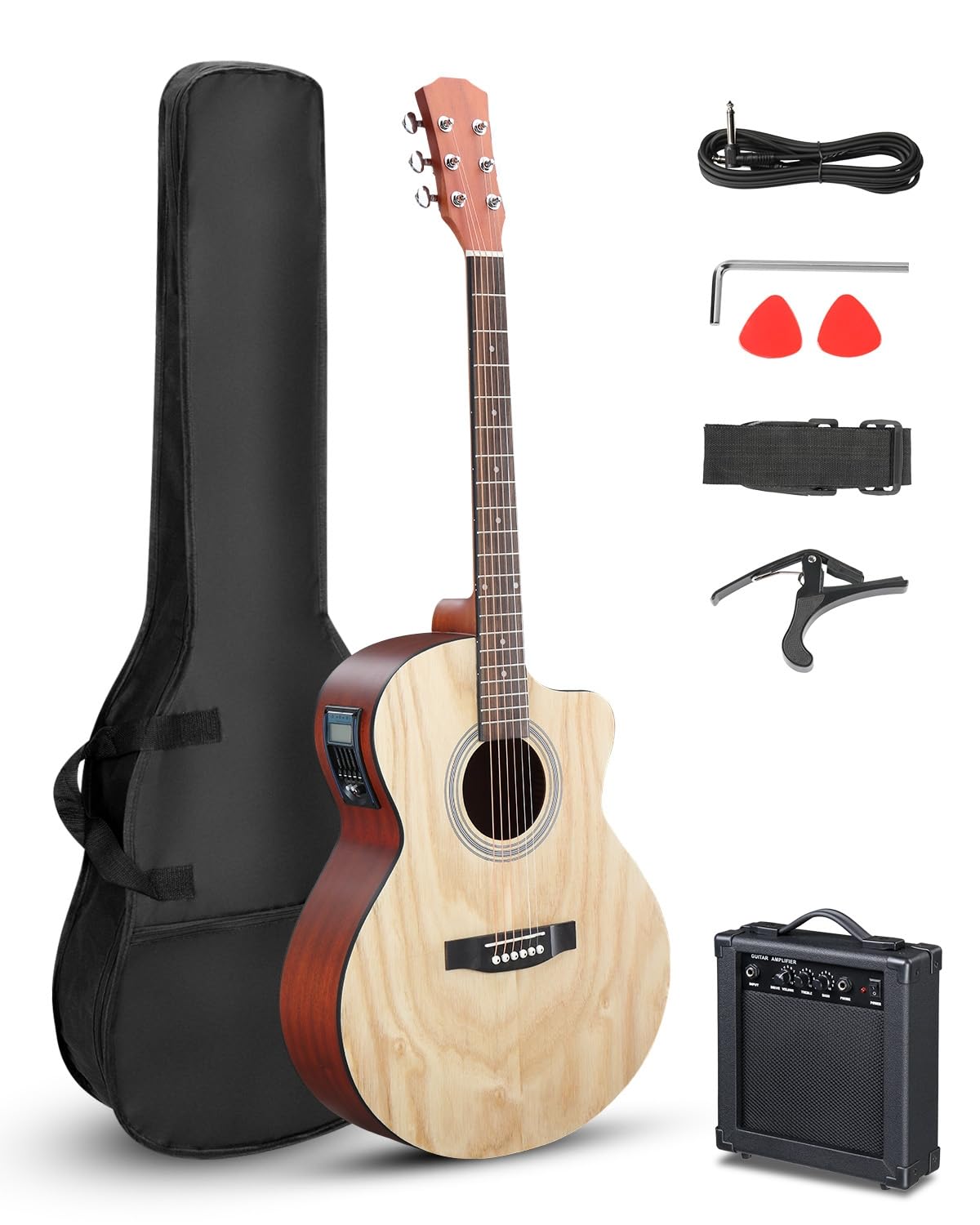 Amazon.com: Ktaxon 41 Inch Cutaway Acoustic Electric Guitar Kit