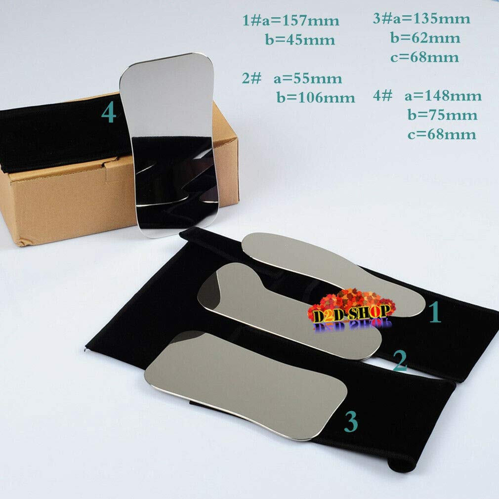 4 x Dental Intraoral Clinic Stainless Steel Photography Mirrors & 10PCS Mouth Opener
