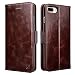 iPhone 7 Plus Leather Case, Icarercase Oil Wax Genuine Leather Detachable 2 in 1 Case, Wallet Folio Flip and Back Cover Design with Magnetic Strap for iPhone 7 Plus 5.5 inch (Coffee)