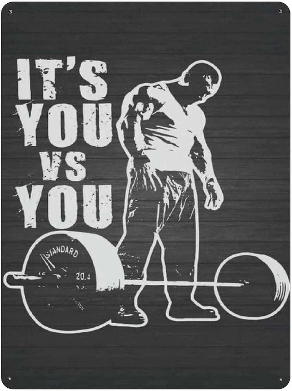 Hdadwy Targa in metallo in metallo You Vs You Gym Poster in latta vintage Targa in metallo Decorazione da parete Country Kitchen Home Garage Decor 16 “x 12”