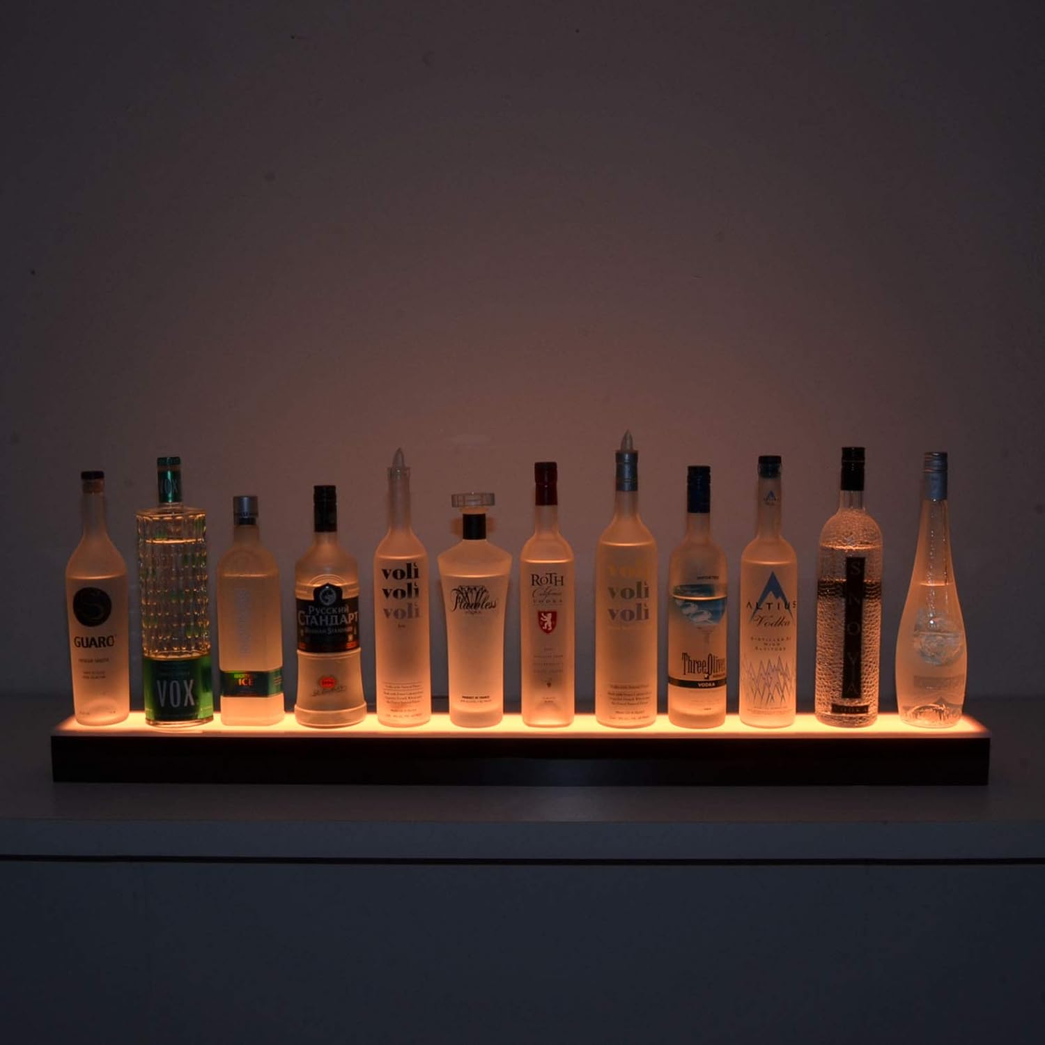 Single Step LED Lighted Display Shelf 48"