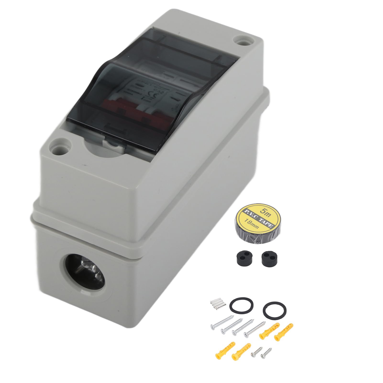 Solar Disconnect Switch, Outdoor Small Breaker Box, RV Breaker Box DC500V IP65 Waterproofing for Solar PV Homes (20A)
