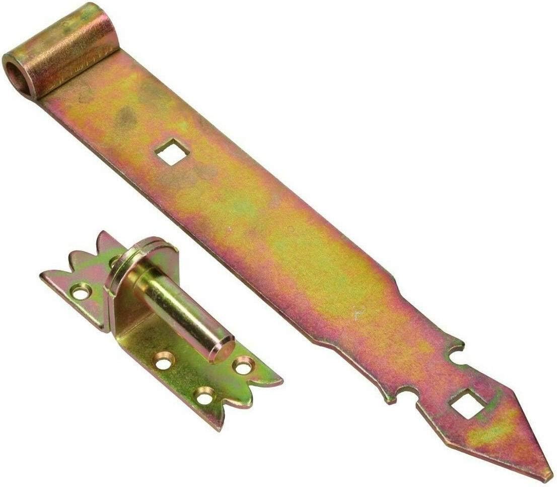 KOTARBAU® Set (2 PCS) Exterior Shutter/Door Strap Hinge 300 mm (11.81 in) Wooden Gate Door Hinges Shutter Hinges Galvanised Yellow - Image 5