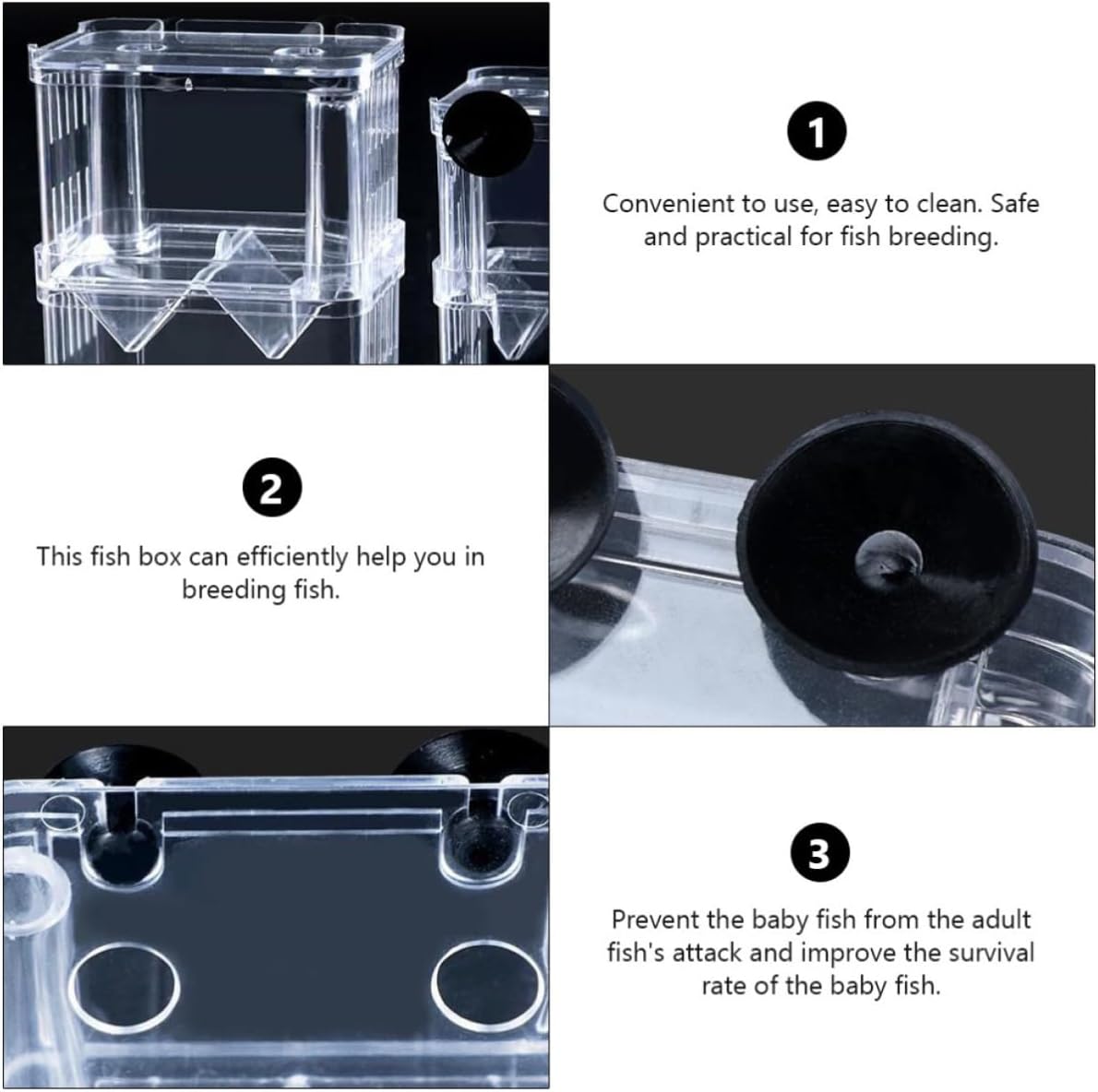 2pcs Acrylic Fish Breeding Box Aquarium Divider for Fish Tank Practical Breeding Tanks Suitable for Adult and Hatchery