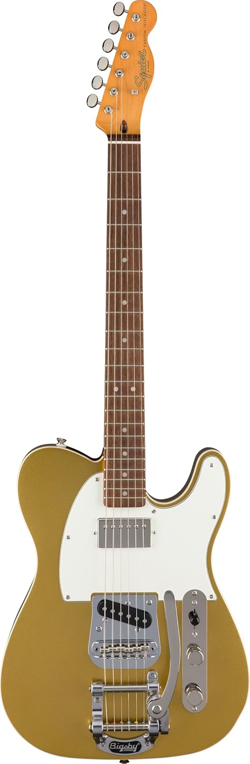 Classic Vibe Custom Telecaster SH with Bigsby, Parchment Pickguard, Aztec Gold