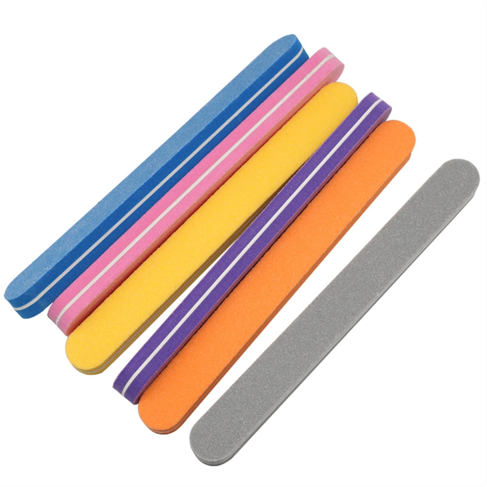 Nagelfeile,Nail Buffer, 50 Stück Nagelschwamm Nagelschleifkunstfeilen Buntes Rechteck 100/180