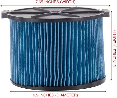 Miniatura 5 de VF3500 - Filtro de cartucho de polvo fino de 3 capas, pieza de repuesto 26643 compatible con aspiradoras portátiles RIDGID de 3 a 4.5 galones, 1