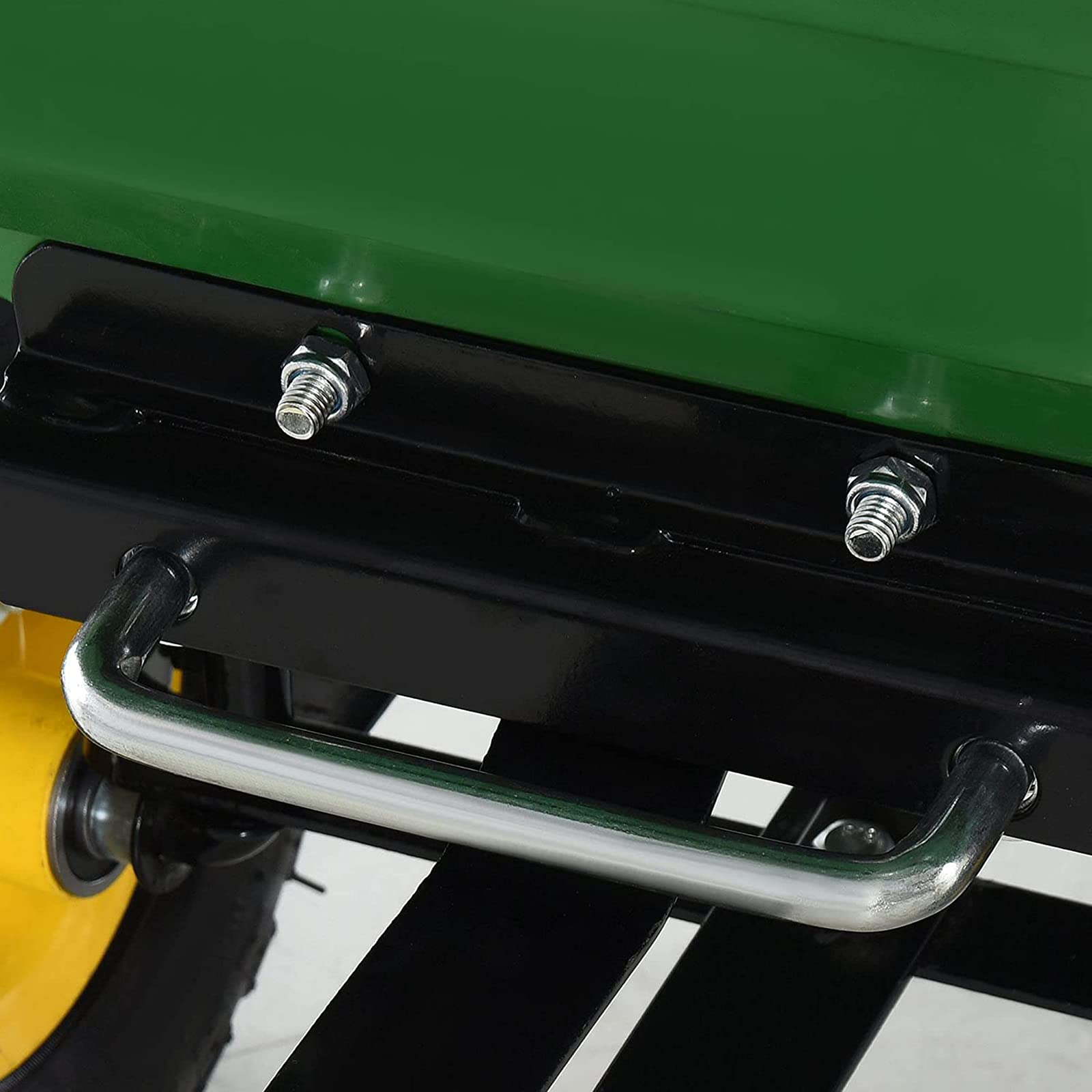 Duży wózek ogrodowy Heavy Duty, 4-kołowy wózek z wywrotem Taczka Ciężarówka z wywrotem Przyczepa Patio Magazyn Farm Wagon Skuter DIY Wózek z przyczepą, zielony, M