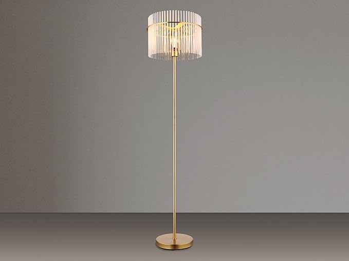 meineWunschleuchte Retro staande lamp met transparante staven van echt glas, hoogte 152 cm photo 3