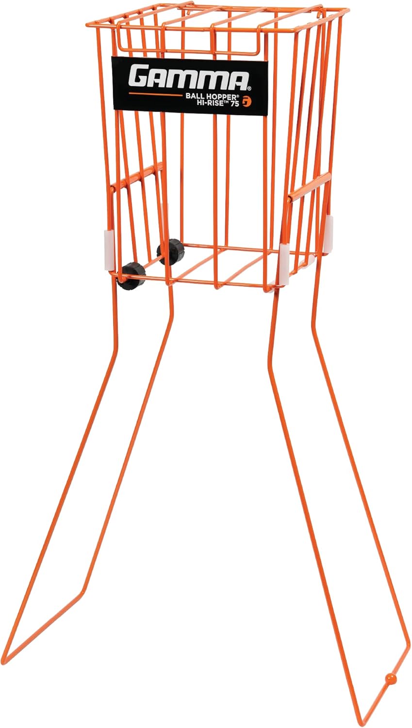 GAMMA BallHopper Whopper 140 Tennis Ball Hopper - Holds 140 Balls, Durable Steel Frame, Portable for Tennis, Pickleball & Padel Practice