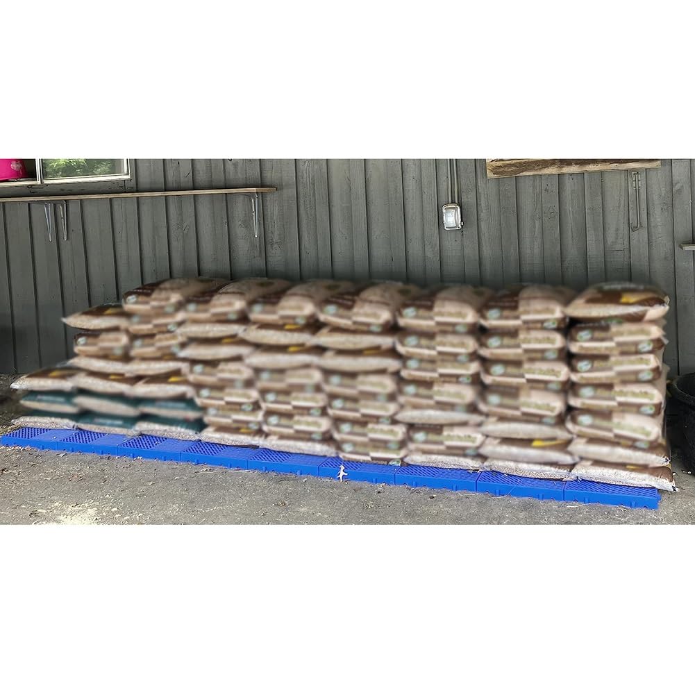 1 szt. Plastikowa paleta, modułowa podkładka do przechowywania HDPE - wodoodporna oddychająca, stojaki na artykuły do garażu supermarketu piwnicy stodoły suchej (kolor: niebieski, rozmiar: 100 x 50 x