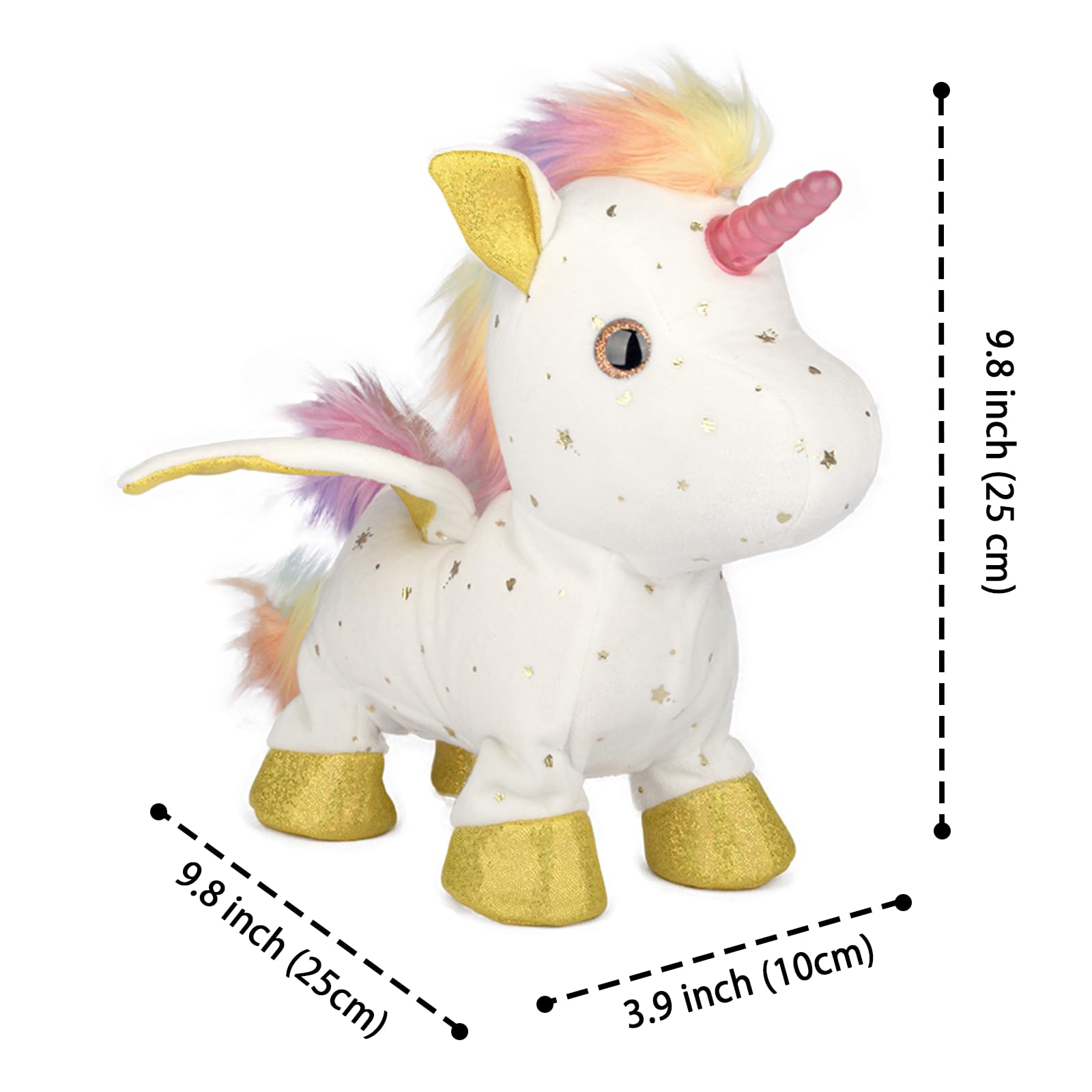 Jouets cadeau licorne pour filles de 4 à 6 ans, peluche licorne interactive lumineuse qui marche, laisse avec télécommande, peluche électronique avec lumières, rythmes musicaux et ailes mobiles