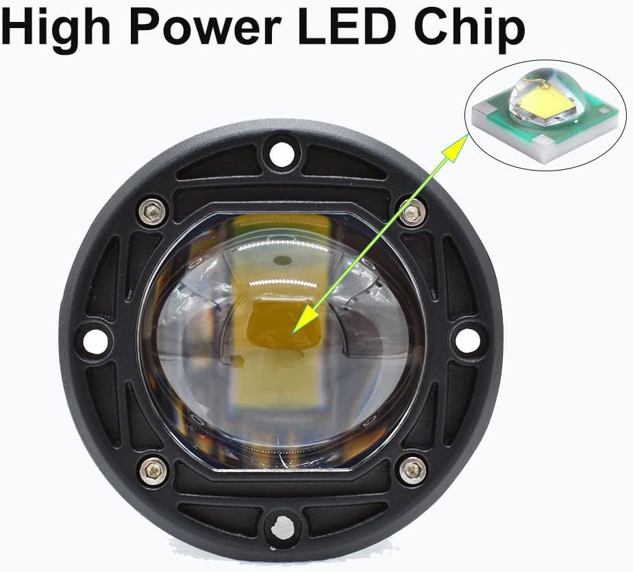 2pcs 3 Inch Flush Mount LED Cubes Pod Lights Off Road Driving Lights Spot Bars Fog Lamps Square Lens 8D LED Work Light For Truck Car SUV ATV UTV Boat Motorcycle
