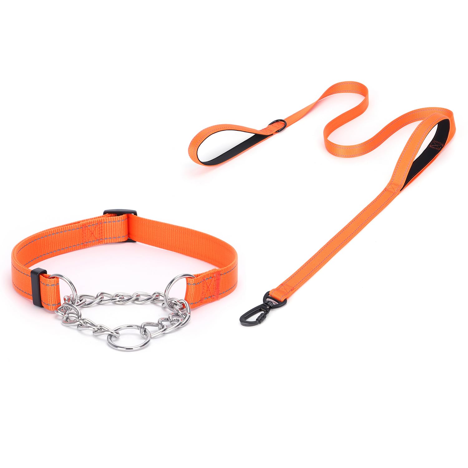 haoyueer Martingale Dog Collar, Stainless Steel Chain, Martingale Collar with Reflective
