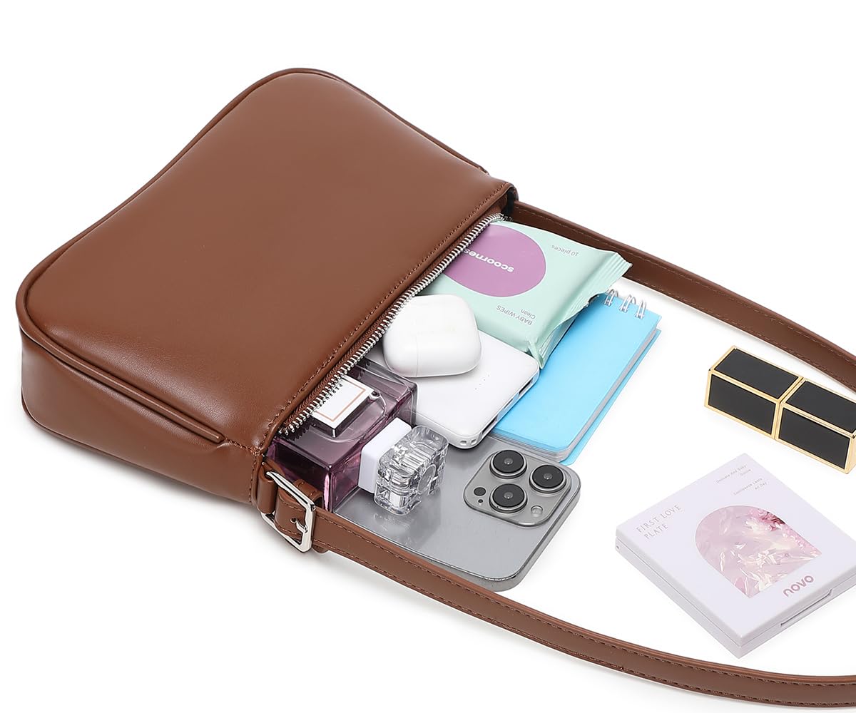 WSRYDJDL Small Purse for Women, Adjustable Shoulder Bags Crocodile Pattern Clutch Purse with Zipper Closure Retro: Gp Brown