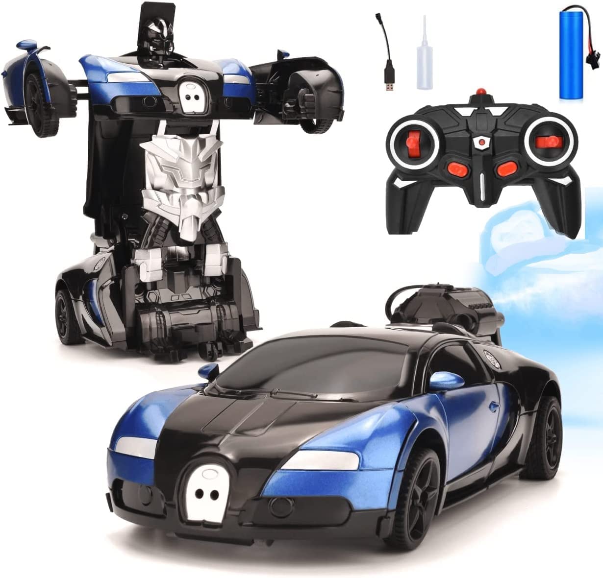 Kn2 MART 360°Rotating Drifting One Button Deformation Sprayed RC Car Remote Control Robot Car with Water Mist Light 1:18 Scale Toys for Kids Boys Girls (Multicolor) (B094J2DZVL) Amazon Price History, Amazon Price Tracker