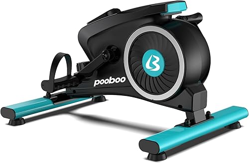 Miniatura 8 de pooboo Pedal de ejercicio para debajo del escritorio, mini bicicleta estática magnética silenciosa con 16 niveles de resistencia, para ejercitar