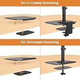 PUTORSEN Monitor Mount Reinforcement Plate for Thin Glass and Other Table Tops, Large Mounting Plates, Steel Bracket Plate Fits Most Clamp and Grommet Bases, Black - 5