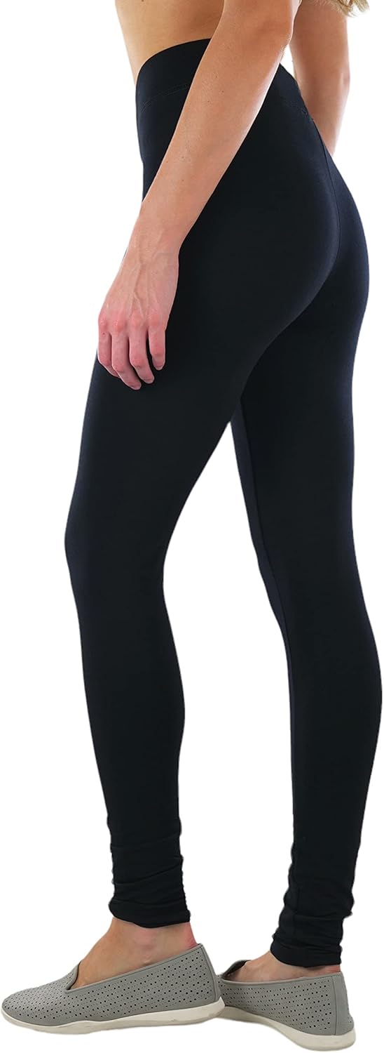 ToBeInStyle Women's Single Medium Weight Breathable Cotton-Spandex Leggings - Image 7
